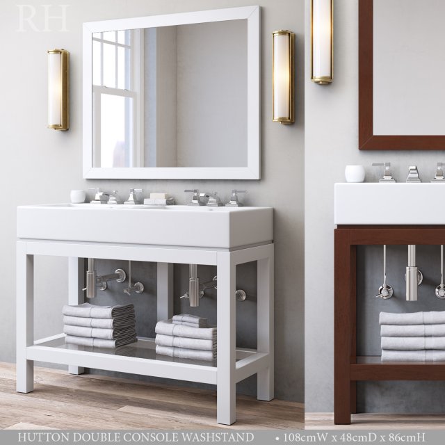 hutton double console washstand 3D Model .c4d .max .obj .3ds .fbx .stl .blend 