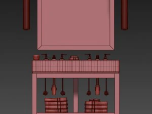 hutton double console washstand 3D Model