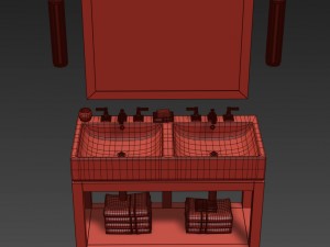 hutton double console washstand 3D Model