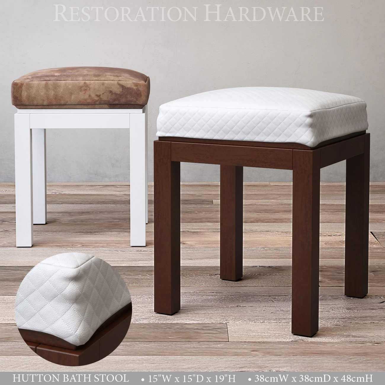 rh hutton bath stool 3D Model .c4d .max .obj .3ds .fbx .stl .blend 