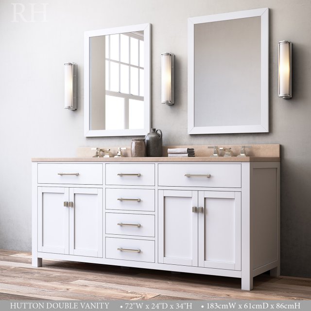 rh hutton double vanity Modelo 3D .c4d .max .obj .3ds .fbx .stl .blend 