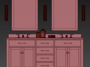 rh hutton double vanity Modelo 3D