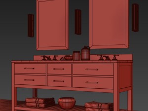 rh hutton double washstand 3D Model