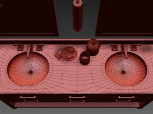 rh hutton double washstand 3D Model
