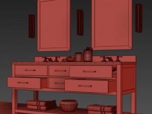 rh hutton double washstand 3D Model