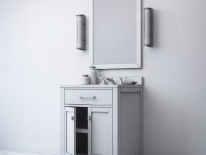 rh hutton powder room vanity 3D Model