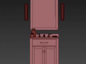 rh hutton powder room vanity 3D Model