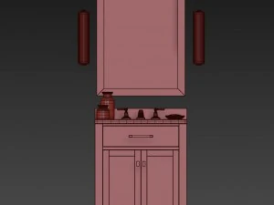 rh hutton powder room vanity 3D Model
