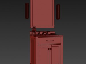 rh hutton powder room vanity 3D Model
