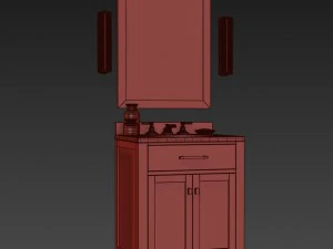 rh hutton powder room vanity 3D Model