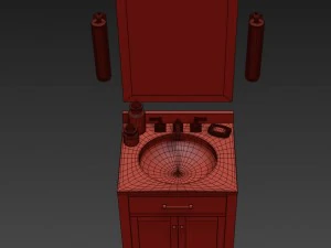 rh hutton powder room vanity 3D Model