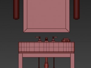 rh hutton single console washstand Modèle 3D