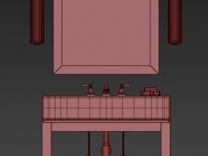 rh hutton single console washstand 3D Model