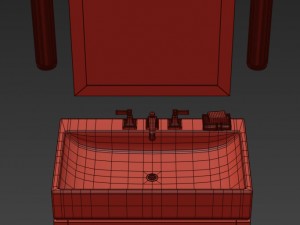 rh hutton single console washstand Modèle 3D