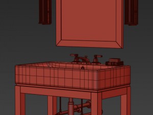 rh hutton single console washstand Modèle 3D