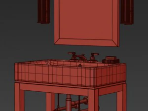 rh hutton single console washstand 3D Model