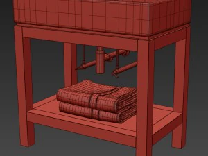 rh hutton single console washstand 3D Model