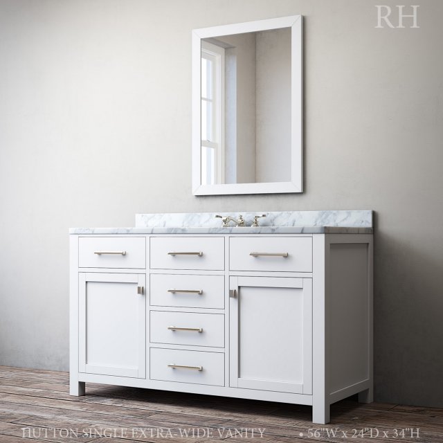 hutton single extra-wide vanity 3D Model .c4d .max .obj .3ds .fbx .stl .blend 