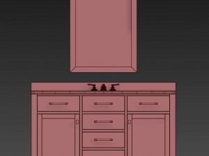 hutton single extra-wide vanity 3D Model