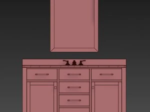 hutton single extra-wide vanity 3D Model