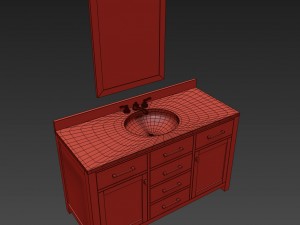 hutton single extra-wide vanity 3D Model