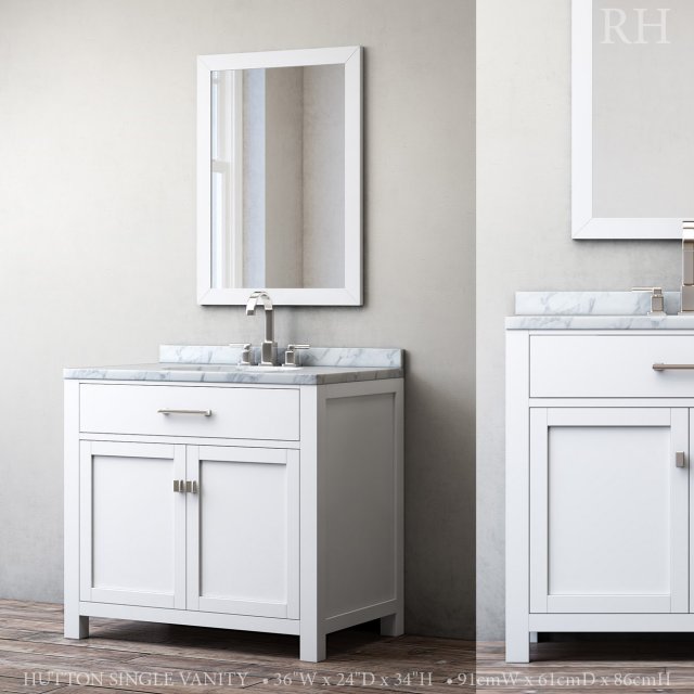 rh hutton single vanity 3D Model .c4d .max .obj .3ds .fbx .stl .blend 