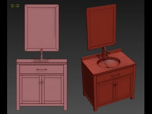rh hutton single vanity 3D Model