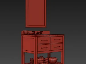 hutton single washstand 3D Model