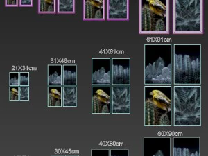 juniqe cactus framed set-02 3D Model