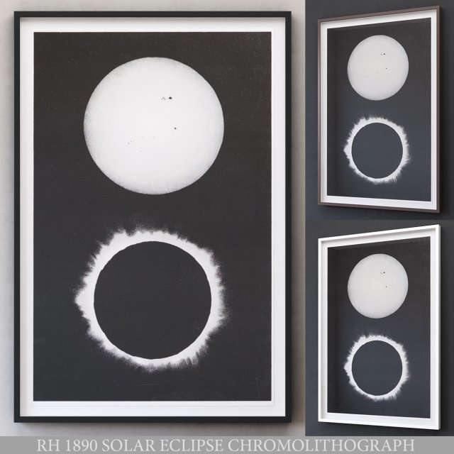 rh 1890 solar eclipse chromolithograph Model 3D .c4d .max .obj .3ds .fbx .stl .blend 