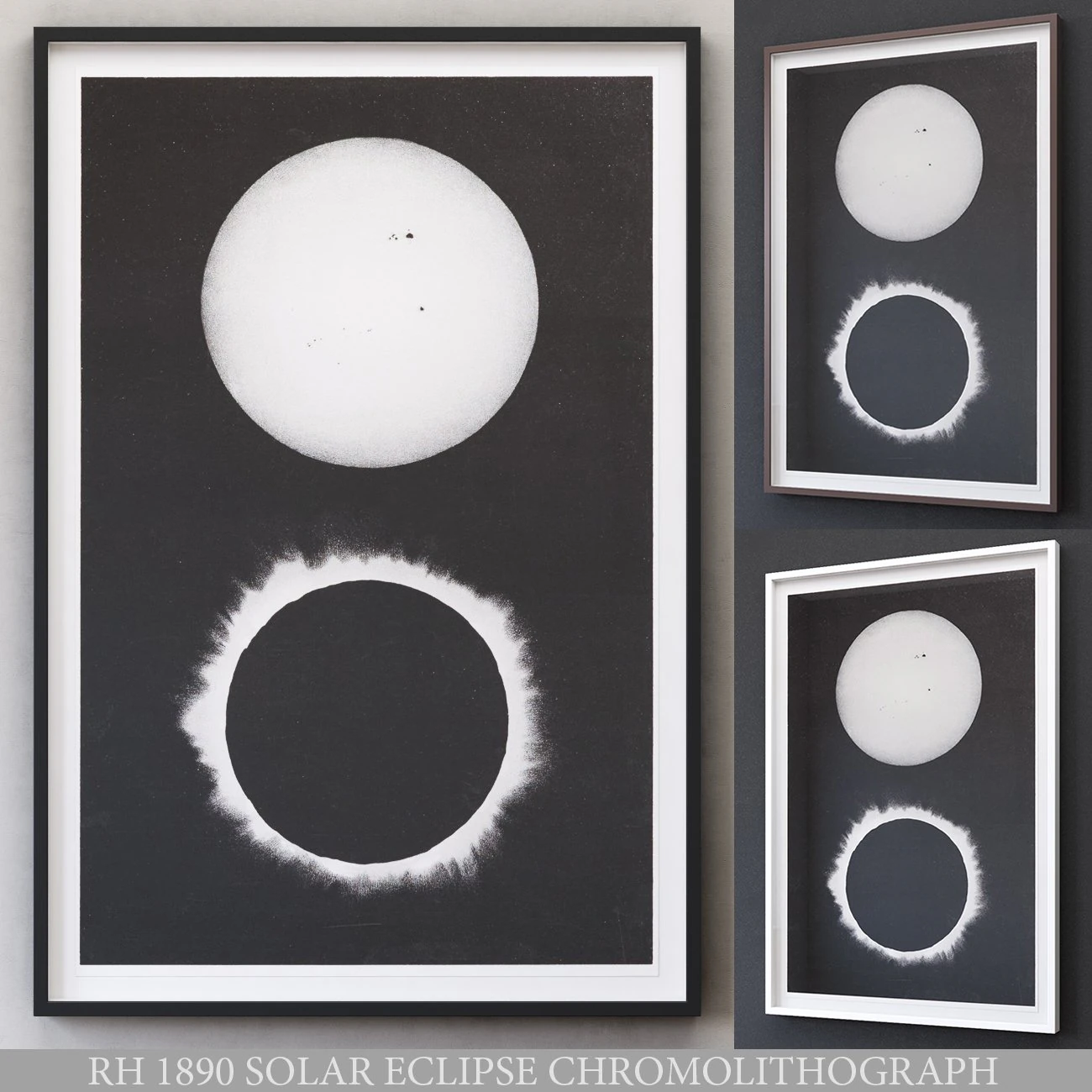 rh 1890 solar eclipse chromolithograph 3D Model .c4d .max .obj .3ds .fbx .stl .blend 