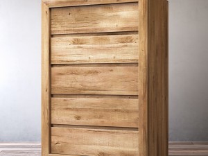 rh reclaimed russian oak 5-drawer narrow dresser 3D Модель