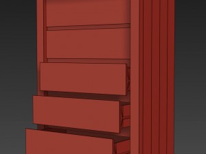 rh reclaimed russian oak 5-drawer narrow dresser 3D Модель