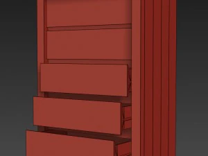 rh reclaimed russian oak 5-drawer narrow dresser 3D Model
