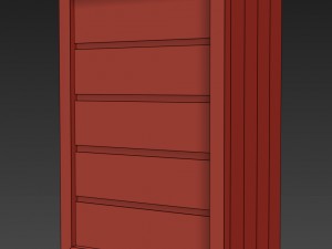 rh reclaimed russian oak 5-drawer narrow dresser 3D Модель