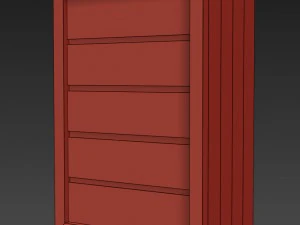 rh reclaimed russian oak 5-drawer narrow dresser 3D Model