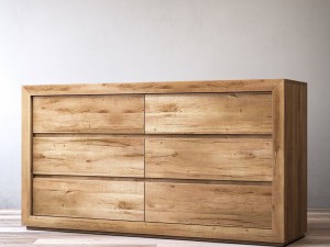 rh reclaimed russian oak 6-drawer dresser Modello 3D