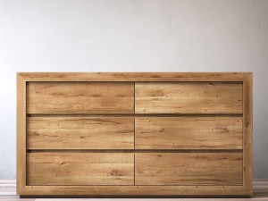 rh reclaimed russian oak 6-drawer dresser Modello 3D
