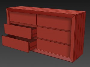 rh reclaimed russian oak 6-drawer dresser Modello 3D