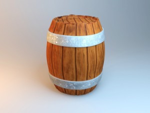 wooden barrel Model 3D