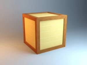scatola di legno - versioni low e high poly Modello 3D