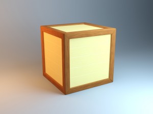 wooden box - low and high poly versions 3D 모델