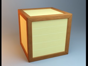 wooden box - low and high poly versions 3D 모델