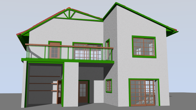low poly house 3D Modell .c4d .max .obj .3ds .fbx .stl .blend 
