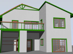 लो पॉली हाउस 3D मॉडल