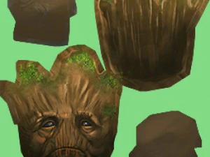 gameready groot mask low poly 3D Model
