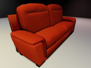 sofa with upk file for udk3 Model 3D