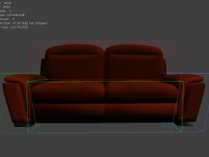 sofa with upk file for udk3 Model 3D