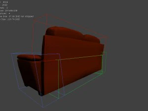 sofa with upk file for udk3 3D Model