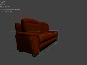 sofa with upk file for udk3 Model 3D
